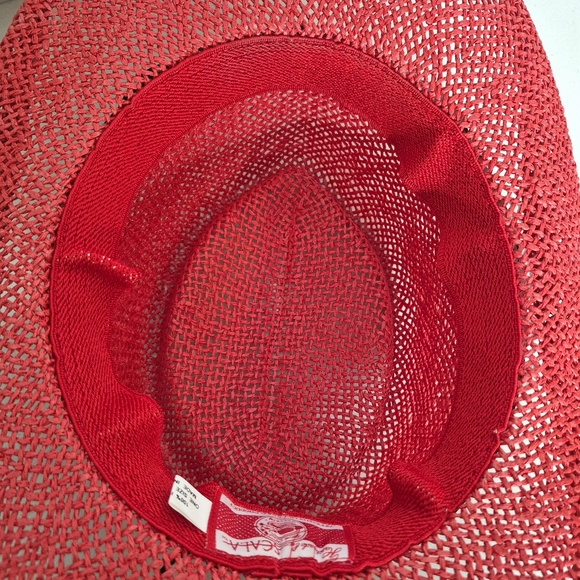 Scala Red Western Straw Hat Country Western Coastal Cowgirl - OSFA - Picture 7 of 10